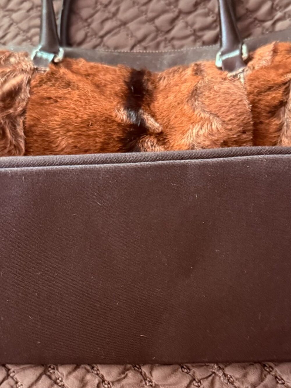 MIU MIU Hair On Vintage Handbag with Leather Handles and Fabric bottom and top - Picture 8 of 16